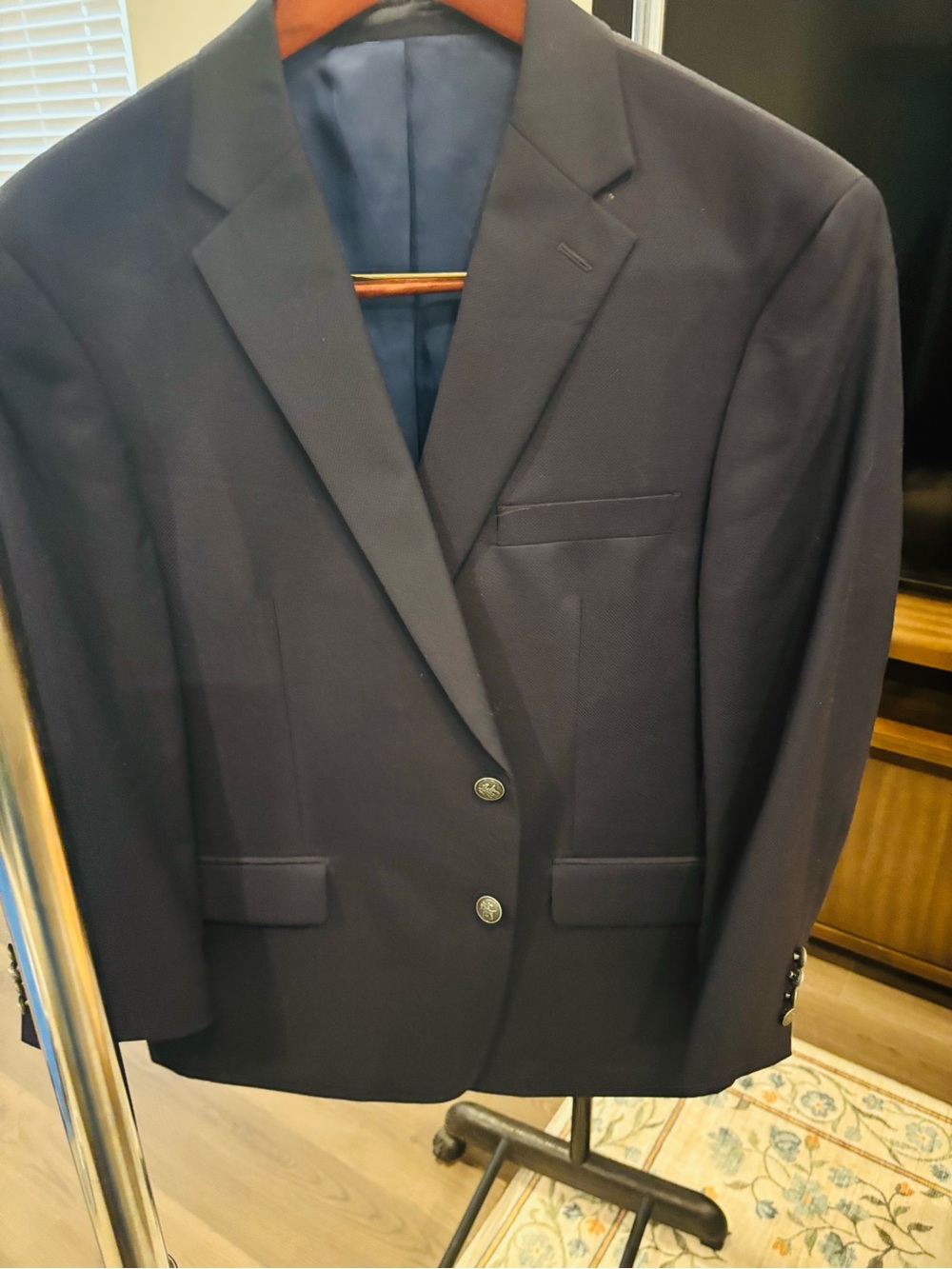 Hart Schaffer Men's Dark Navy Two-Button Blazer
